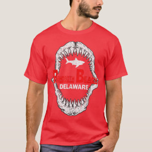 Retro RehoBåde Beach Delaware Vintage Shark Teeth T Shirt