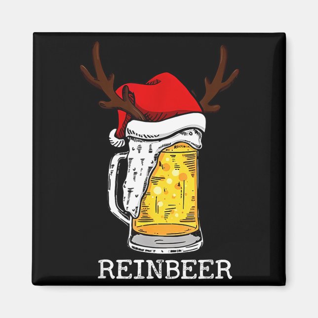Retro Reindeer Winedeer Reinbeer Matching Couples  Magnet (Framsidan)
