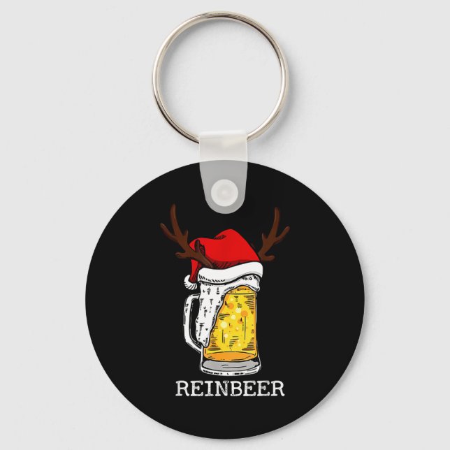 Retro Reindeer Winedeer Reinbeer Matching Couples  Nyckelring (Framsida)