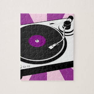 Retro rekord för beställnings- diskoTurntable Pussel