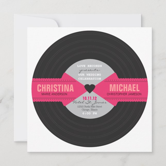 Retro rekord- inbjudan (Framsida)