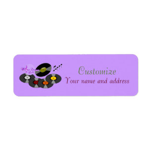Retro rekordanpassadeadressetiketter returadress etikett