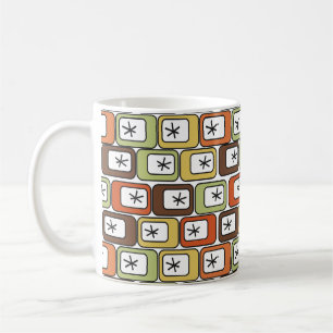 Retro-rektanglar med stjärnsprängningar kaffemugg