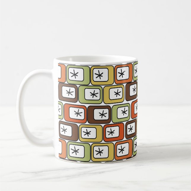 Retro-rektanglar med stjärnsprängningar kaffemugg (Vänster)