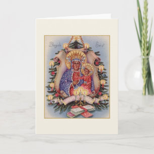 Retro Religiösa Częstochowa-julkort Helgkort