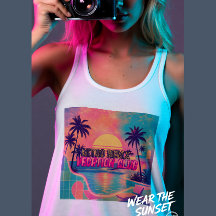 Retro Remix Neon Pastell | Vintage Tropisk Solnedg