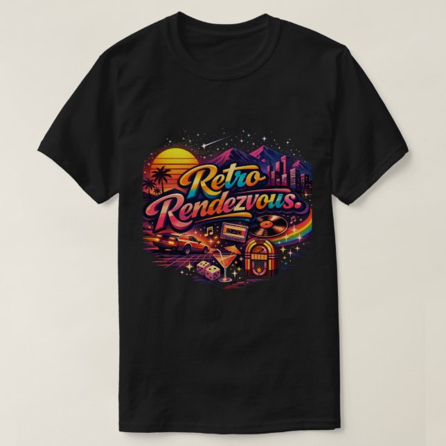 Retro Rendez-vous T Shirt (Design framsida)
