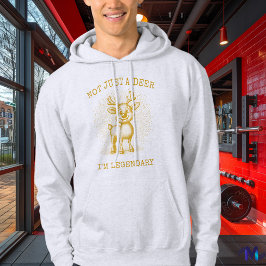 Retro Renhjort Tröja - Vintage Halftone Senap Hoodie