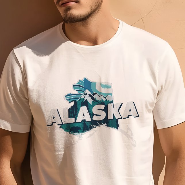 Retro Resa Ikonisk Alaska Grafik T Shirt (Skapare uppladdad)
