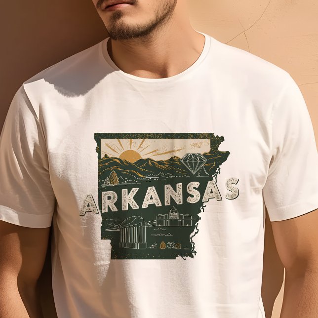 Retro Resa Ikonisk Arkansas Grafik T Shirt (Skapare uppladdad)
