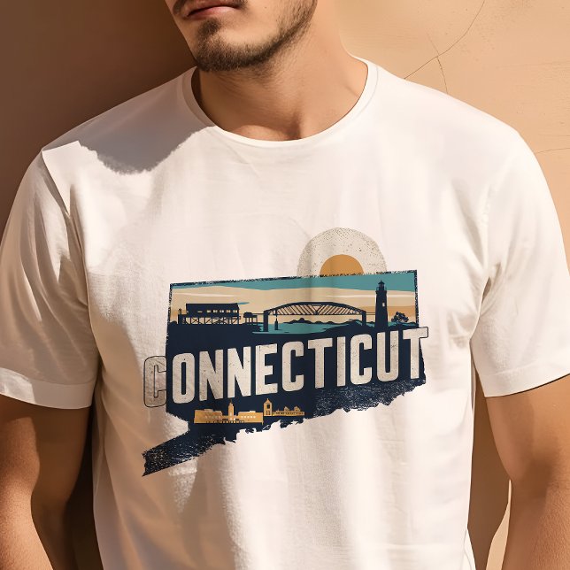 Retro Resa Ikonisk Connecticut  Grafik T Shirt (Skapare uppladdad)