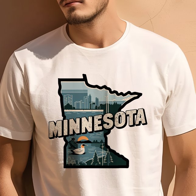 Retro Resa Ikonisk Minnesota Grafik T Shirt (Skapare uppladdad)