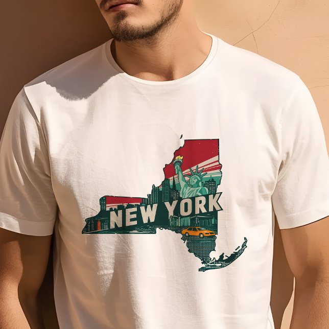 Retro Resa Ikonisk New York Grafik T Shirt (Skapare uppladdad)