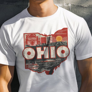 Retro Resa Ikonisk Ohio Grafik T Shirt