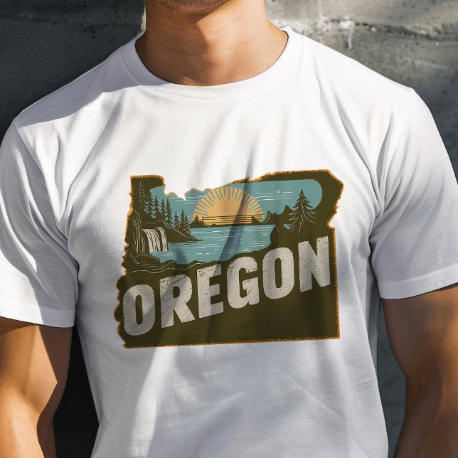 Retro Resa Ikonisk Oregon Grafik T Shirt (Skapare uppladdad)