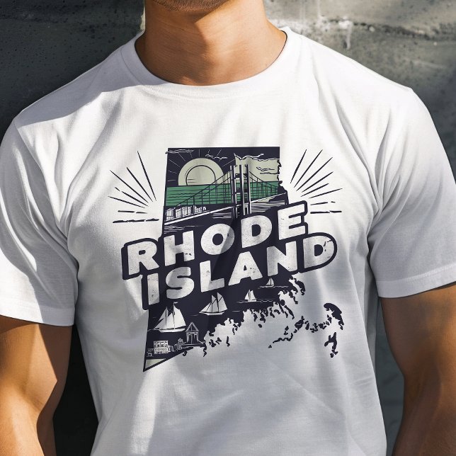 Retro Resa Ikonisk Rhode Island Grafik T Shirt (Skapare uppladdad)