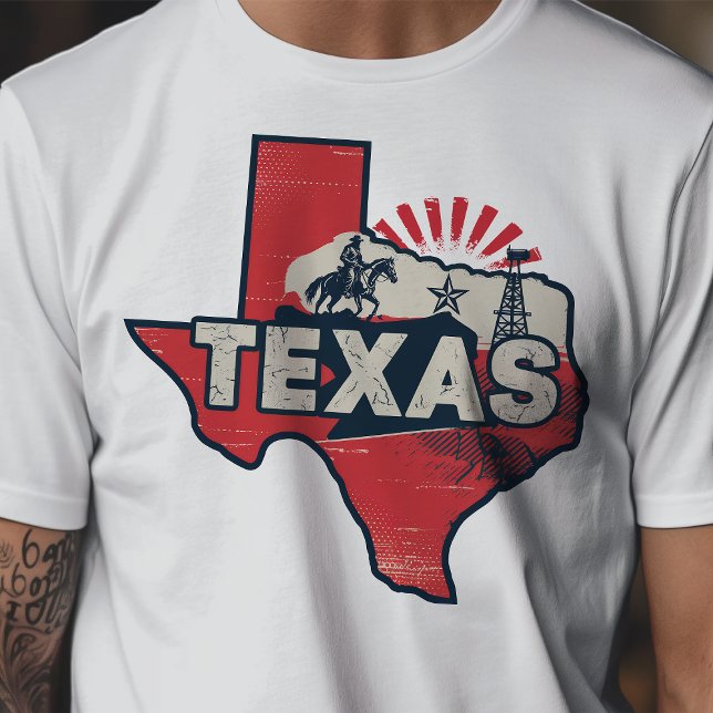 Retro Resa Ikonisk Texas Grafik T Shirt (Skapare uppladdad)