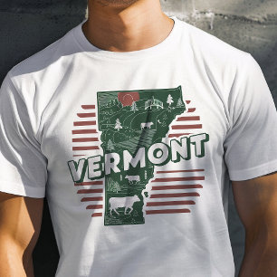 Retro Resa Ikonisk Vermont Grafik T Shirt