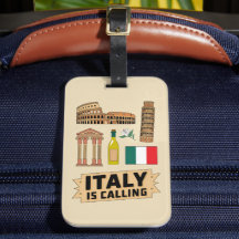 Retro Resa Italien Ikoniska Nationella Symboler