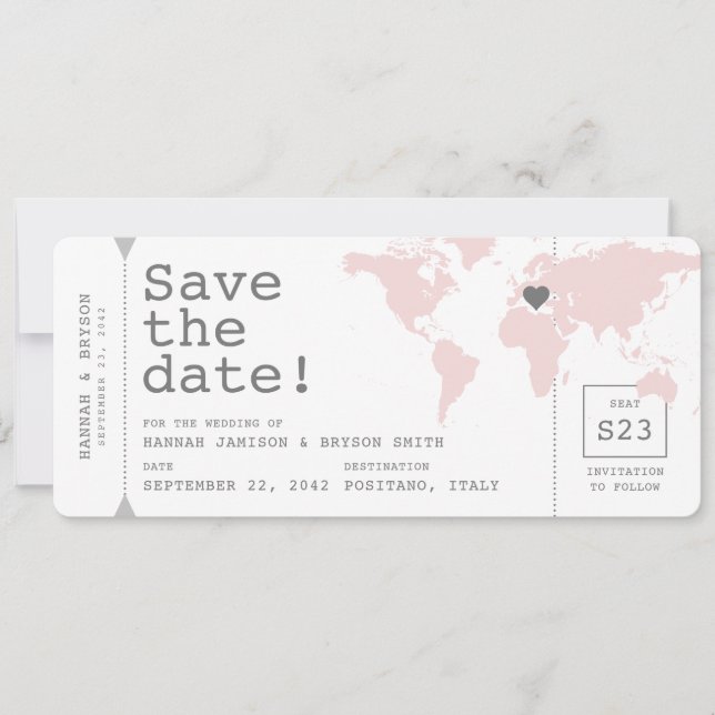 Retro Resa Tema Kart Boarding Pass Biljett Spara Datumet (Framsida)