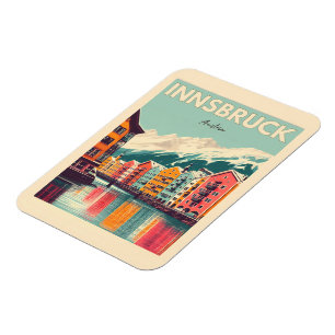 Retro resa till Innsbruck Tyrolen - Österrikiska a Magnet