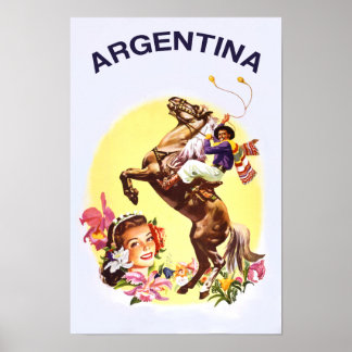 Retro-reseaffisch för Argentina Poster