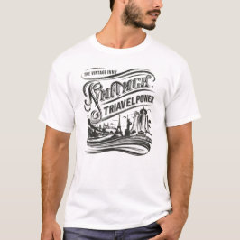 Retro resecharm: T-shirt med vintage affisch-desig