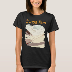 Retro Resemålning T-Shirt för Schweiziska Alpernas
