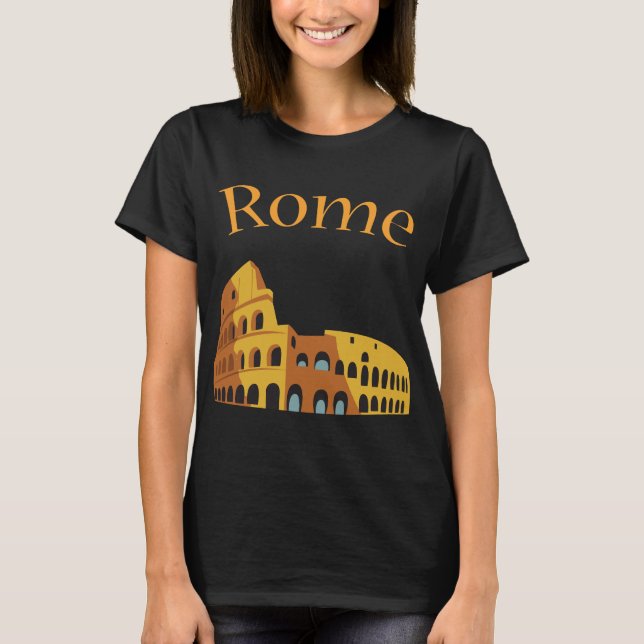 Retro Resemårtor med Rom Colosseum Italien T Shirt (Framsida)