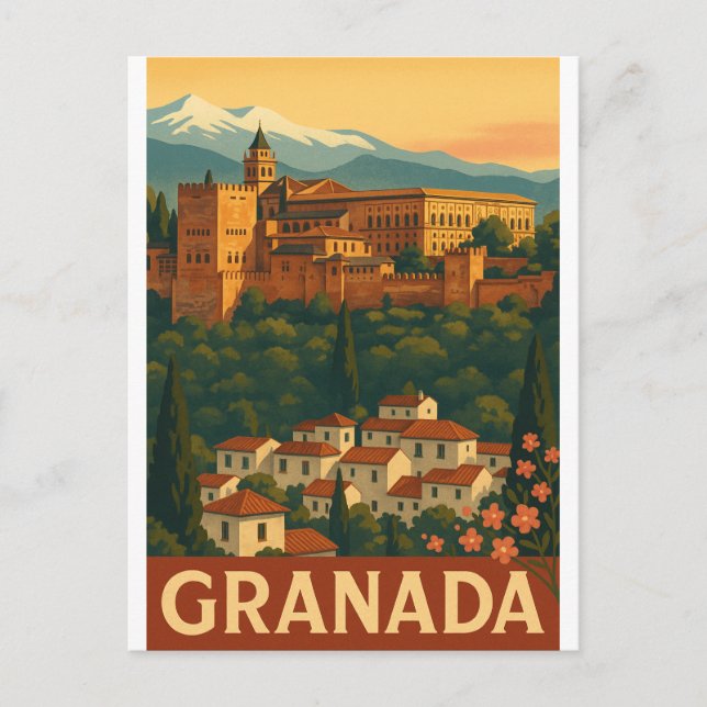 Retro Resor 2025 – Granada, Spanien Vykort (Framsida)