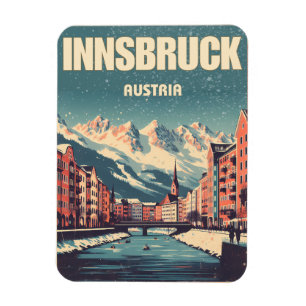 Retro resor Innsbruck Tyrol - Österrikiska alperna Magnet
