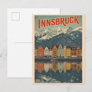 Retro resor Innsbruck Tyrol - Österrikiska alperna Vykort