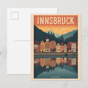 Retro resor Innsbruck Tyrol - Österrikiska alperna Vykort