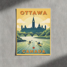 Retro-resoraffisch för Ottawa Kanada Vykort