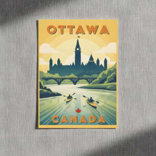 Retro-resoraffisch för Ottawa Kanada Vykort