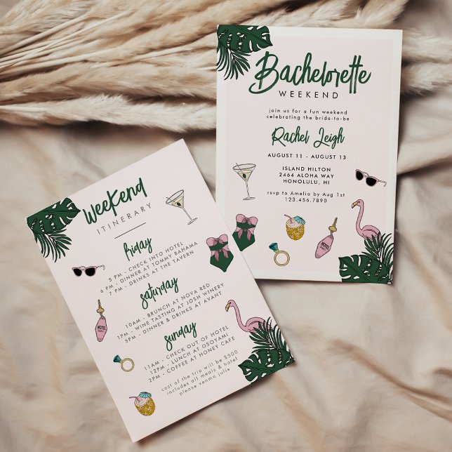 Retro Resort Bachelorette Helg Inbjudningar (Skapare uppladdad)
