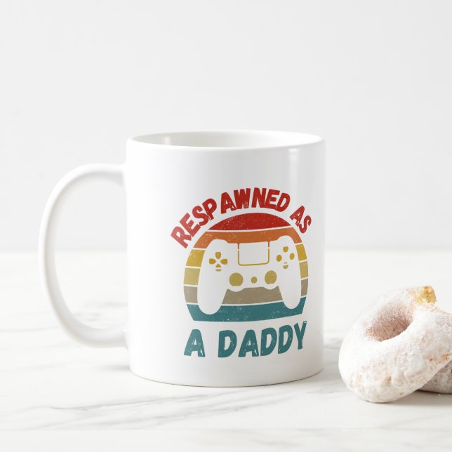 Retro Respawned som pappa Gamer New Pappa Gamer Kaffemugg (Med munk)