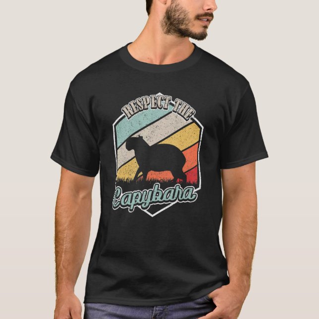 Retro Respect Capybara Cute Capybara T Shirt (Framsida)
