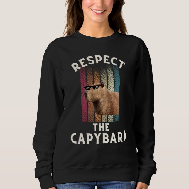 Retro  Respect The Capybara Rodent Animal Joke Pul T Shirt (Framsida)