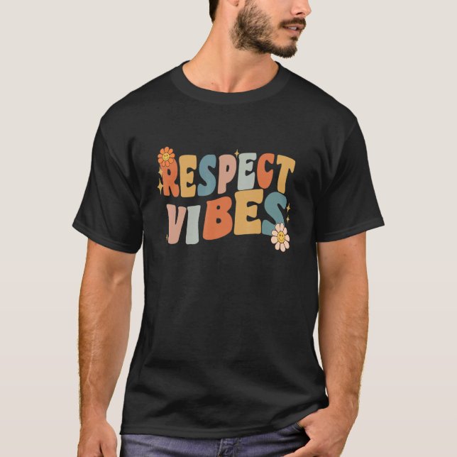 Retro Respect Vibes Teacher Women Kids T Shirt (Framsida)