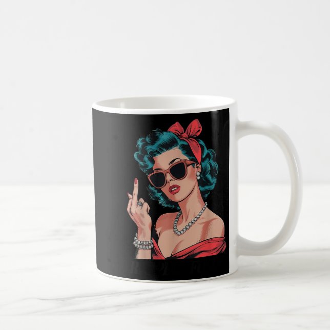 Retro Respectfully Funny N Up Girl Sy Style  Kaffemugg (Höger)