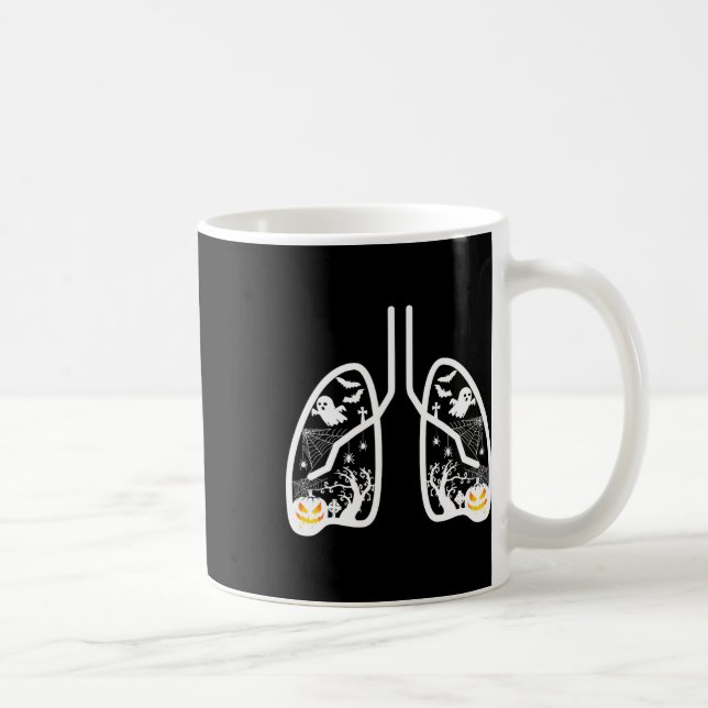 Retro respiratorisk terapi Rt Lung Ghost Pumpkin Kaffemugg (Höger)