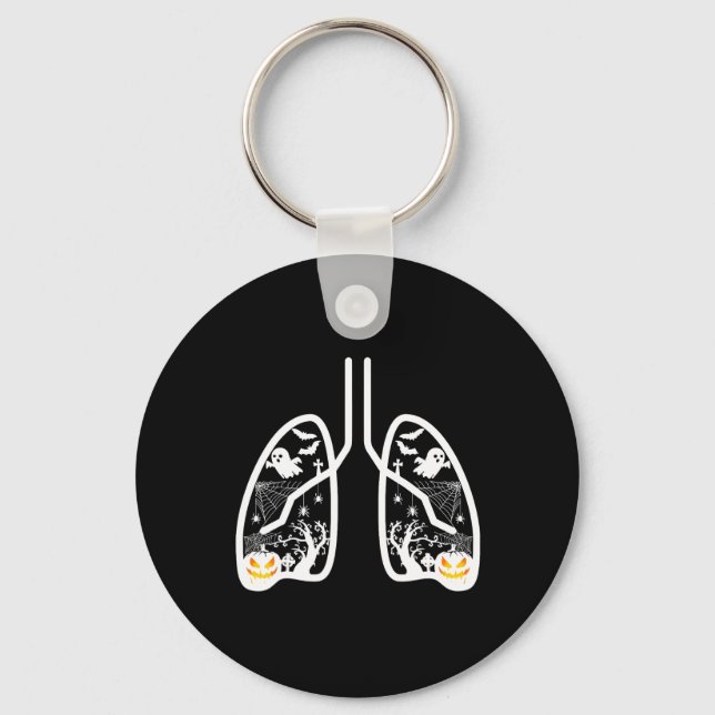 Retro respiratorisk terapi Rt Lung Ghost Pumpkin Nyckelring (Framsida)