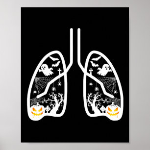Retro respiratorisk terapi Rt Lung Ghost Pumpkin Poster