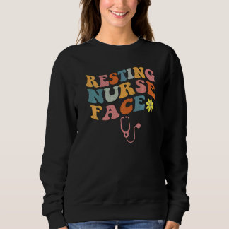 Retro Resting Nurse Ansikte RN Nursing School Stud T Shirt