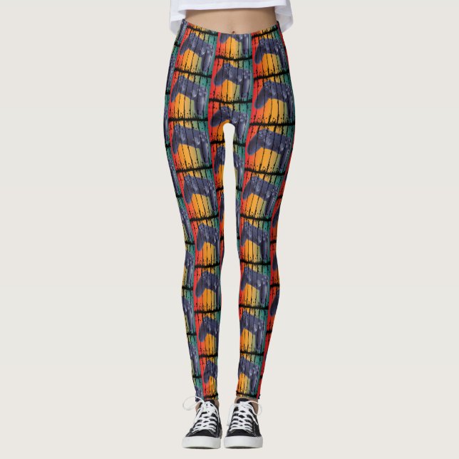 RETRO RETRO KONTROLL KONSOLL VIDEO SPEL GAMER LEGGINGS (Framsida)