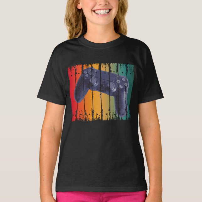 RETRO RETRO KONTROLL KONSOLL VIDEO SPEL GAMER T SHIRT (Framsida)