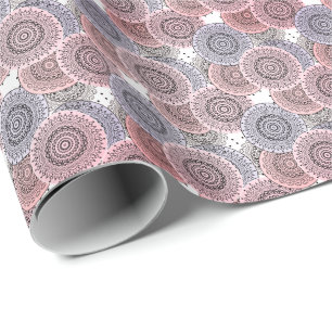 Retro, retro mönster, beige, grått-elegant presentpapper
