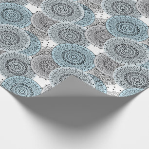 Retro, retromönster, blått och grått, elegant presentpapper
