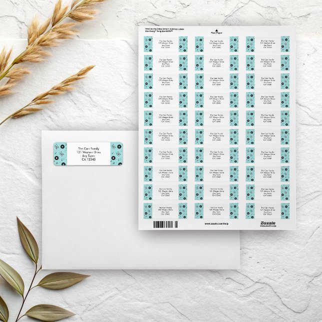 Retro Returadress Etikett (Retro 50s theme return address labels)